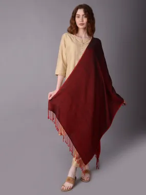 Women Maroon Solid Stole
