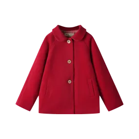 WOOL JACKET WITH SIDE POCKETS-RED