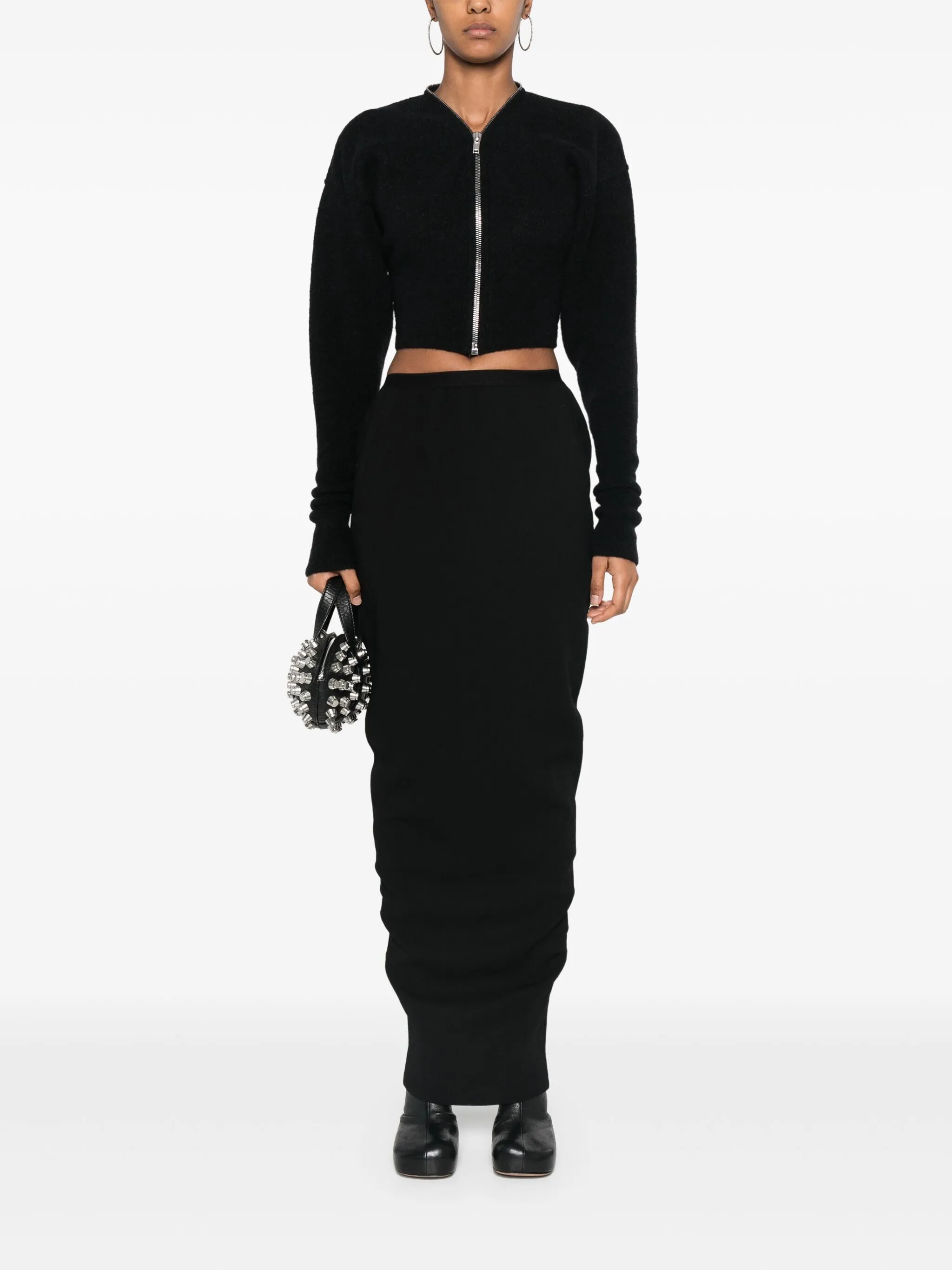 Wool Pillar Long Skirt