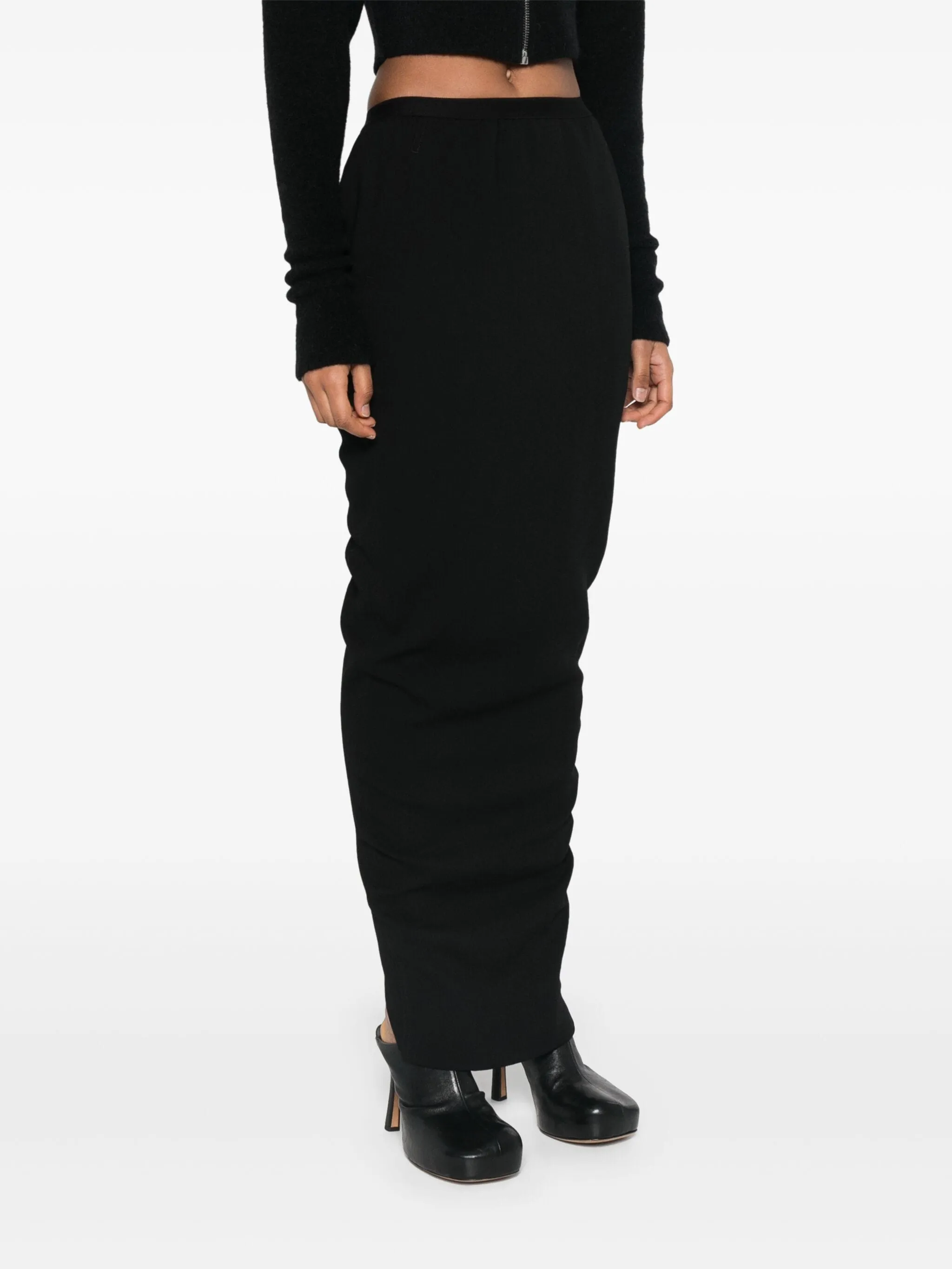 Wool Pillar Long Skirt