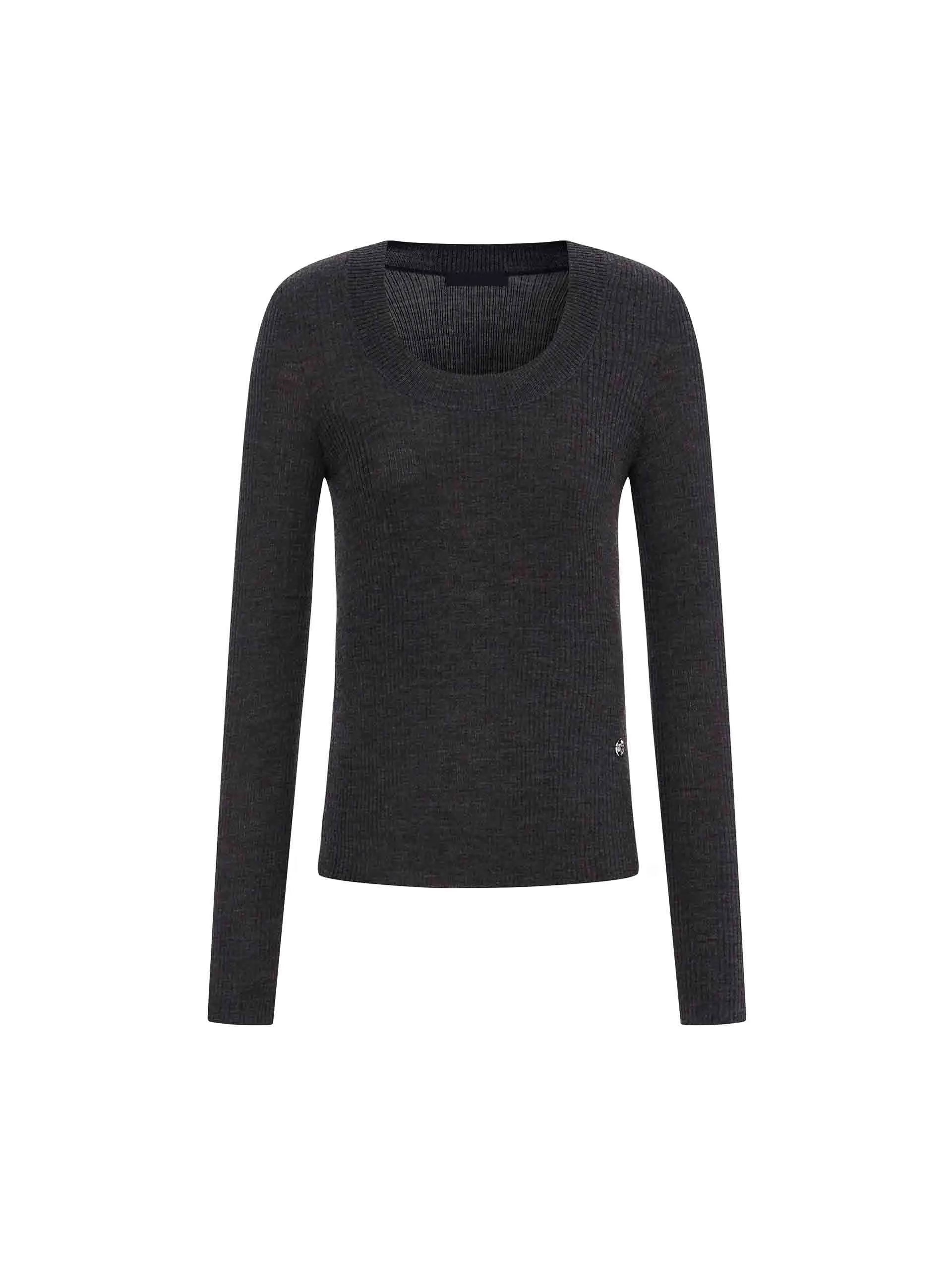Wool Tight Fit Knit Top