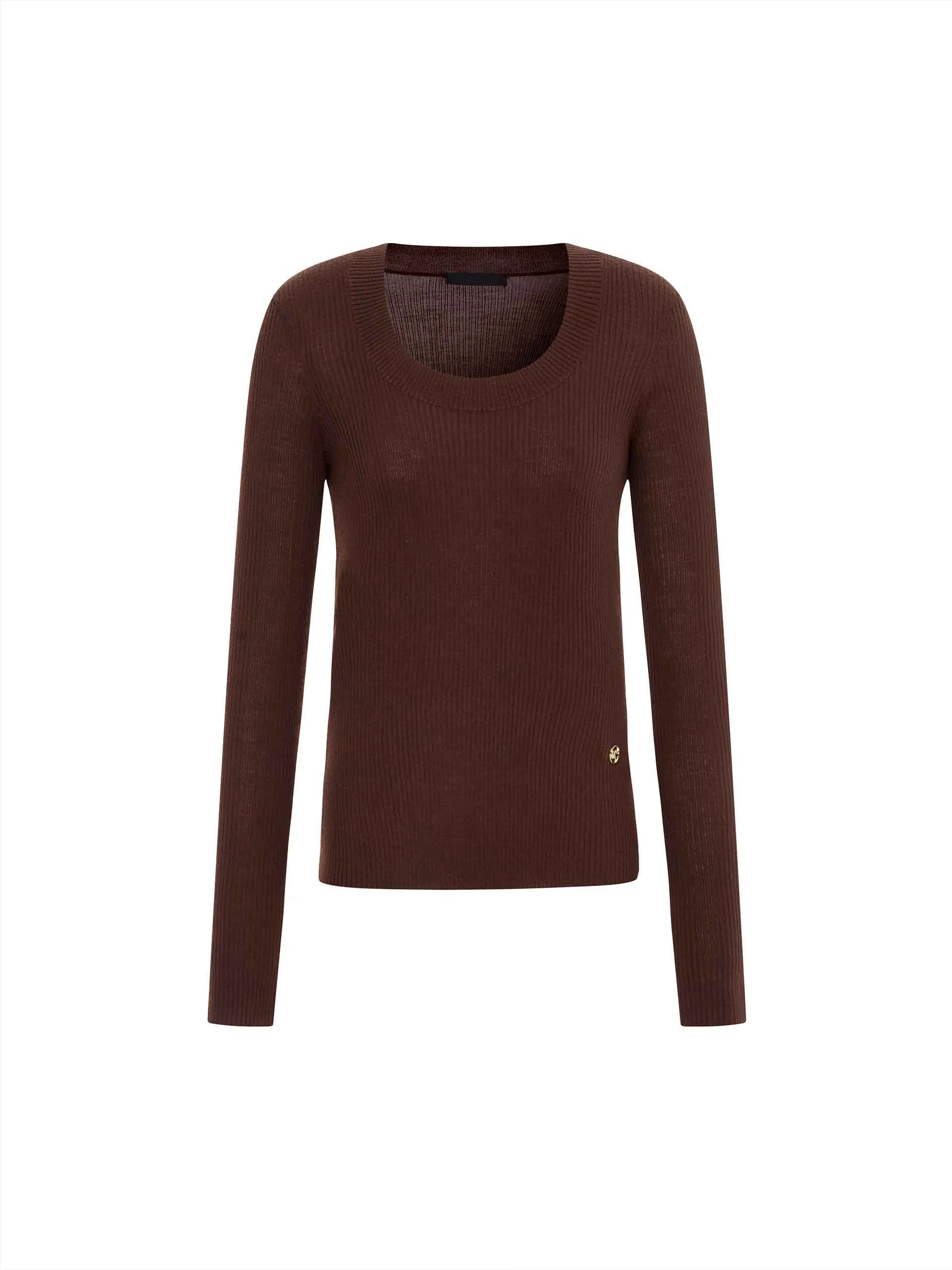 Wool Tight Fit Knit Top