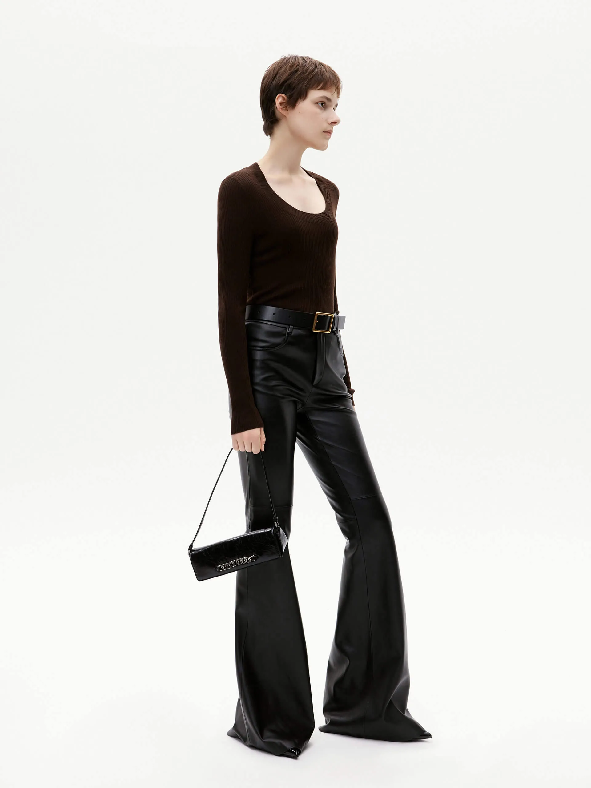 Wool Tight Fit Knit Top