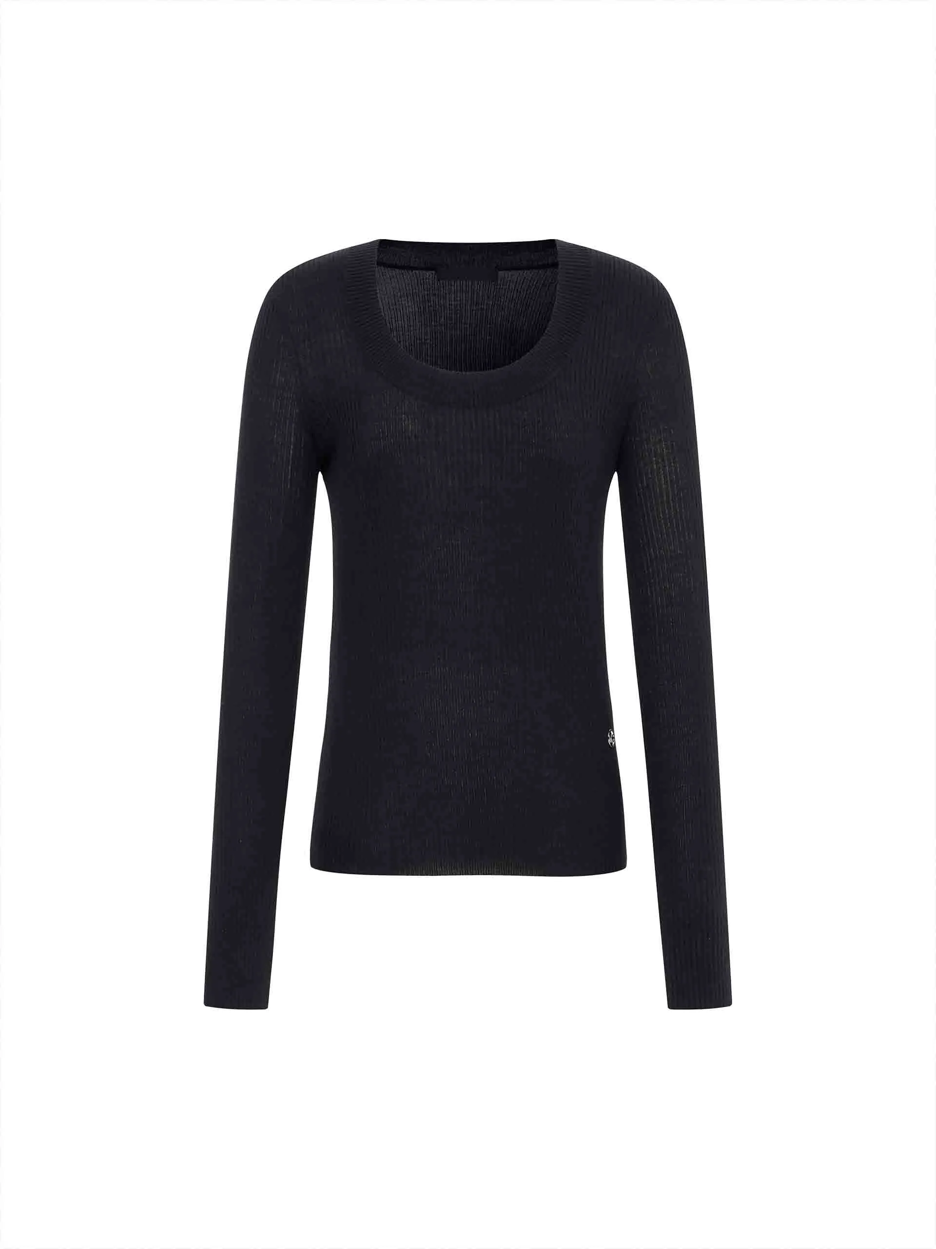 Wool Tight Fit Knit Top