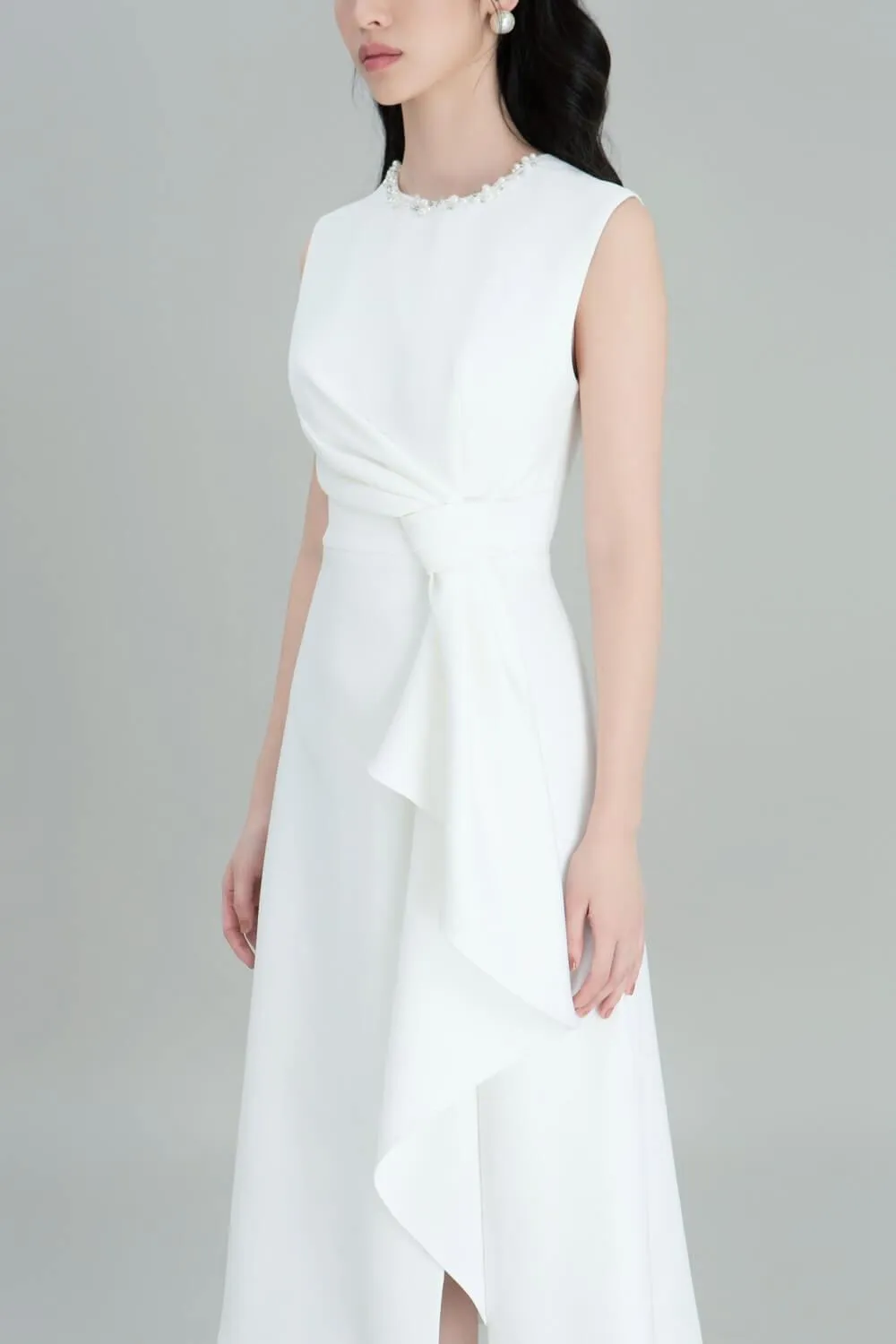 Yami A-line Sleeveless Velvet Midi Dress