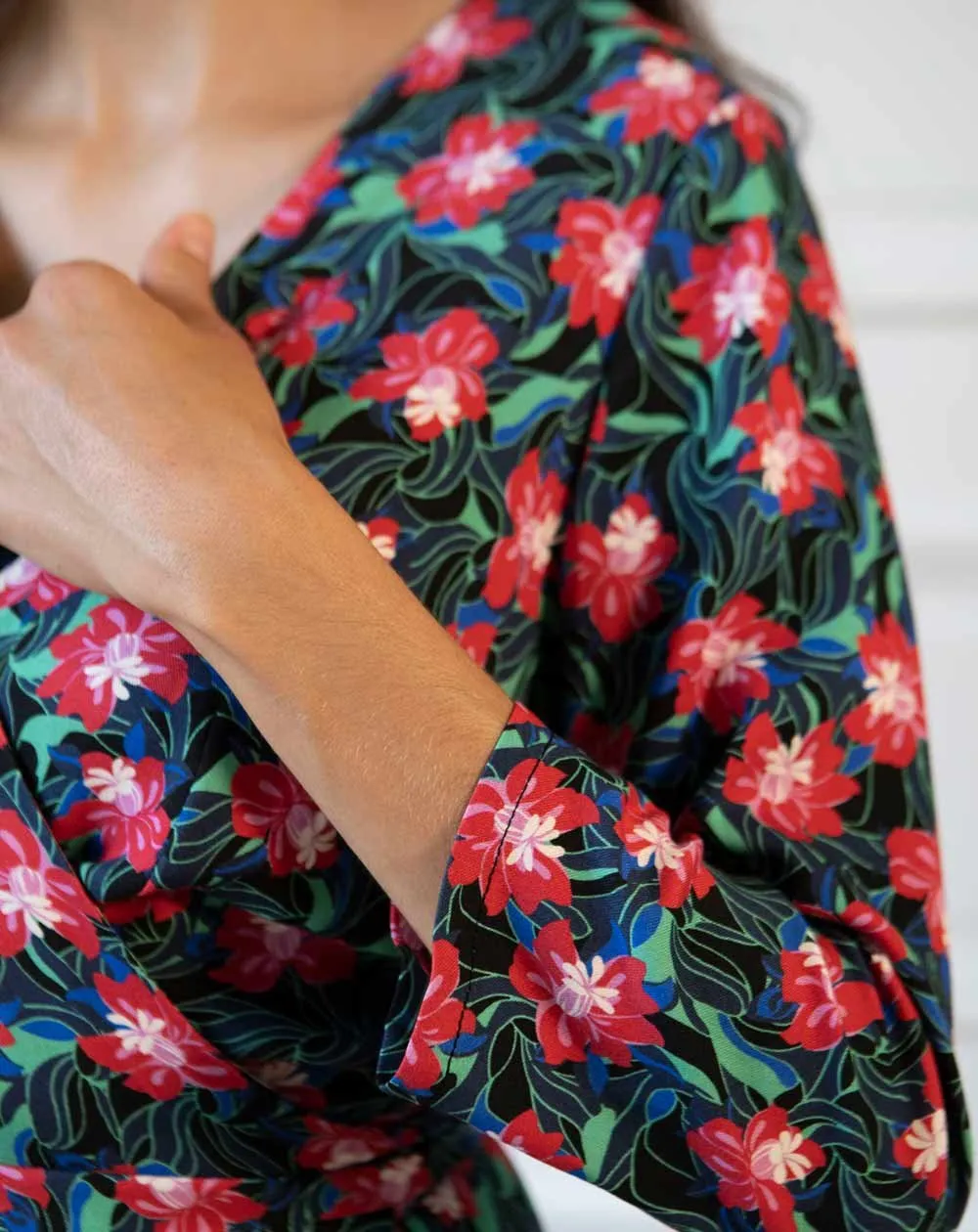 Zuras Wrap Dress Hibiscus