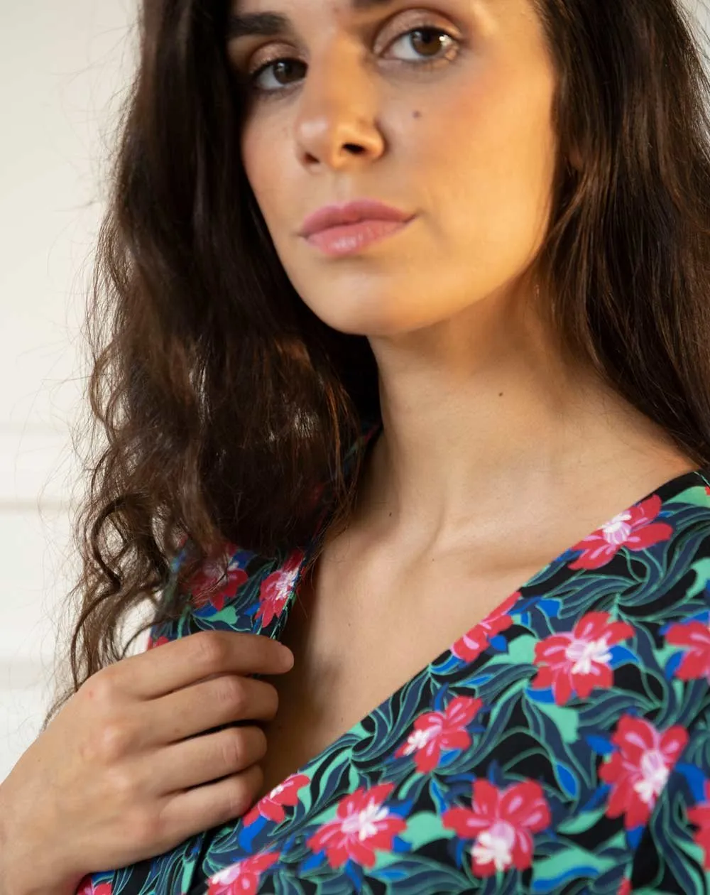 Zuras Wrap Dress Hibiscus